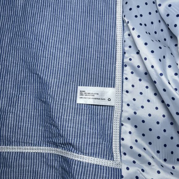 GAP The Academy Blazer Size 4 Linen Blend Blue Railroad Stripe Womens Career - Picture 6 of 8